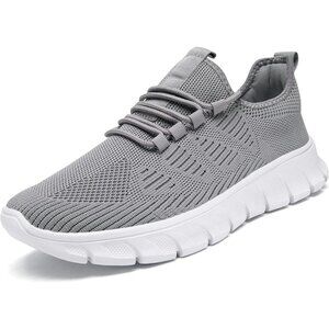 Women Light-Grey Running Tennis Walking Lightweight Slip On Workout Sneakers